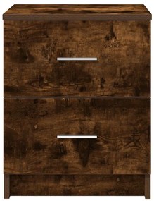 Mesa de cabeceira com 2 gavetas 40x36x50 cm carvalho fumado