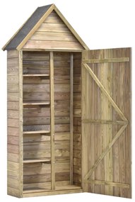 Abrigo ferramentas jardim porta 69,5x32x178cm pinho impregnado