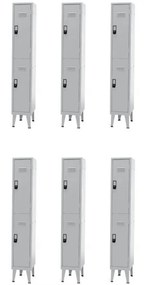 Pack 6 Cacifos Metálicos Simples 2 Cacifos 1900x300x500mm Standard