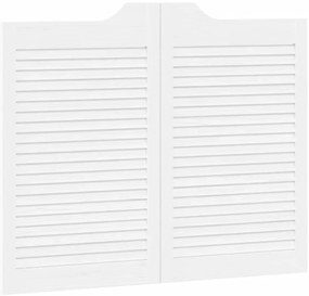 Portas de batente design de persiana 2-Par 80x100 cm branco
