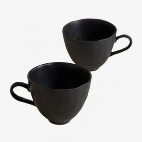 Pack De 2 Chávenas 40 Cl Em Grés Belvere Preto - Sklum