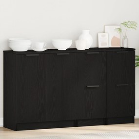 Buffets 3 pcs Madeira de carvalho preta