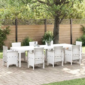 Mesa de Jardim Branca 300x100x73 cm Poly Rattan