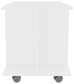 Móvel de TV com rodas 80x40x40 cm contraplacado branco