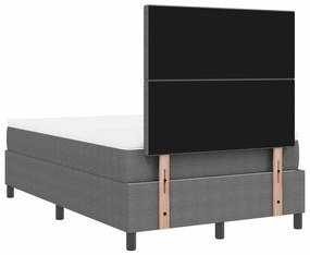 Cama Box Spring com Colchão Cinza Claro 120x200 cm Tecido de Corduroy