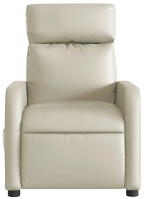 Poltrona reclinável elétrica couro artificial cor creme