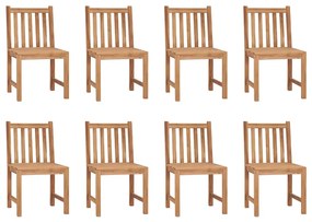 Cadeiras de jardim 8 pcs c/ almofadões madeira de teca maciça