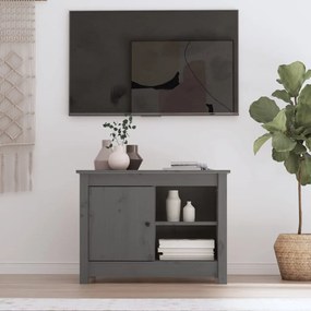 vidaXL Móvel de TV 70x36,5x52 cm madeira de pinho maciça cinza