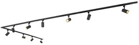 Sistema de calhas de iluminação inteligente preto monofásico com 10 luzes incluindo WiFi GU10 - Iconic Jeana