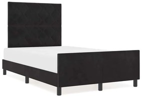 Estrutura de Cama de Veludo Preto vidaXL 120x200 cm