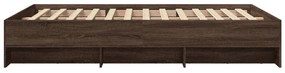 Estrutura de cama 135x190cm derivados madeira carvalho castanho