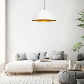 Candeeiro de Teto Sivani – Branco/Dourado – 50 cm x 121 cm