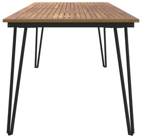 Mesa jardim c/ pernas estilo grampo 180x90x75 cm acácia maciça