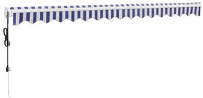 Toldo retrátil automático 4,5x3 m azul e branco