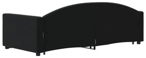 Sofá-cama com gavetão 90x190 cm veludo preto