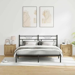 Criados-mudos com luzes LED 2 pcs Carvalho Artesanal 44x34.5x45 cm