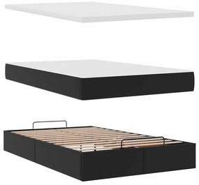 Estrutura de cama otomana com colchão 120x200 cm preta