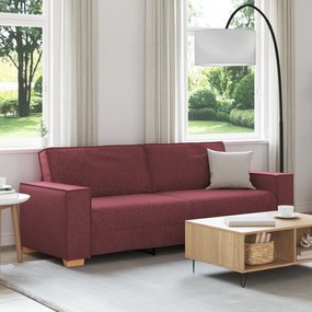 vidaXL Sofá de 3 lugares, cor vinho, 180 cm, tecido
