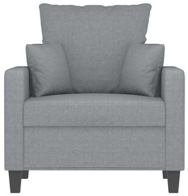 Poltrona tecido 60 cm cinzento-claro