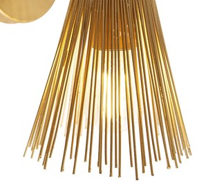 Candeeiro de parede Art Déco dourado 2 luzes - BROOM Rústico