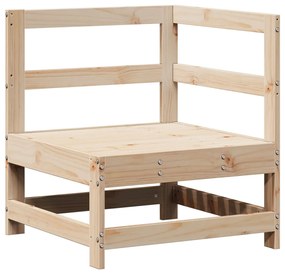 3 pcs conjunto sofás de jardim madeira de pinho maciça