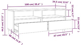 Móvel de TV 100x34,5x44,5 cm derivados de madeira preto