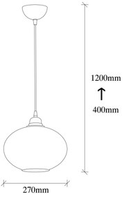Chandelier Smoked – Fume – 27 x 27 cm