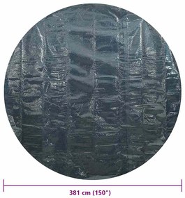 Película p/ piscina PE solar flutuante 381 cm preto e azul