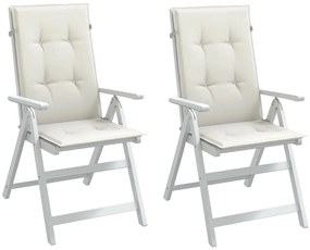 vidaXL Almofadões para cadeiras altas 2 pcs mesclado tecido creme