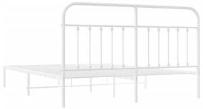 Estrutura de cama com cabeceira 180x200 cm metal branco