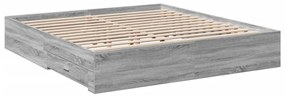 Estrutura de cama c/ gavetas derivados madeira cinza sonoma
