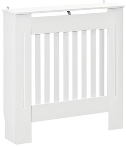 HOMCOM Cobertura Radiador MDF 78x19x81 cm Design Moderno Prateleira Funcional Estilo Elegante Branco Acabamento Durável | Aosom Portugal