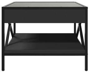 Mesa de centro c/ luzes LED Infinity 50x50x38 cm preto