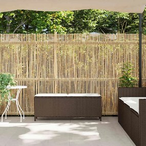 Banco de jardim com almofadão 110x30x40,5 cm vime PE castanho