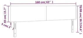 Cabeceira de cama c/ luzes LED veludo 160x5x78/88 cm rosa