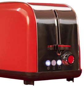 Torradeira vertical Toastin' time 1500 Red Lite Steel com ranhura dupla longa e 1500 W de potência