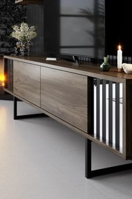 Unidade TV Chrome Line – Nogueira e Preto – Estrutura de 180 cm
