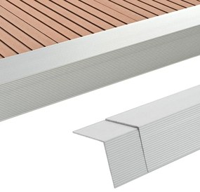 vidaXL Perfis angulares p/ pavimento em alumínio 5 pcs 170 cm prateado