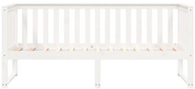 Sofá-cama sem colchão 90x200 cm madeira de pinho maciça branco