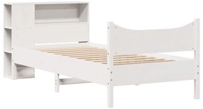 Cama sem colchão 100x200 cm madeira de pinho maciça branco