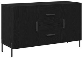 Aparador vidaXL Preto Carvalho 100x36x60 cm Madeira de engenharia