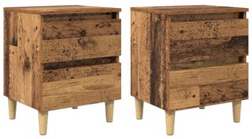 vidaXL Armários de Cama 2 pcs Madeira Antiga 40 x 35 x 50 cm