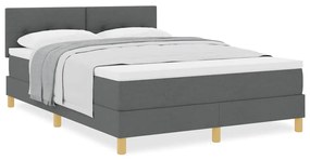 Cama Box Spring com Colchão Cinza Escuro 160x200 cm Tecido