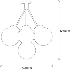 Chandelier Mudoni – Ouro – 57 cm