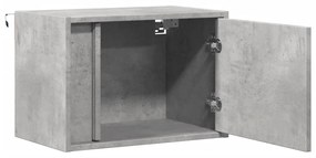 Mesas de cabeceira de parede c/ luzes LED 2pcs cinzento cimento