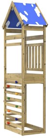 vidaXL Torre de Brincar Castanho Madeira Sólida Impregnada