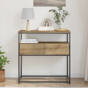 vidaXL Mesa de Console com gaveta carvalho artisiano 75 x 40 x 75 cm
