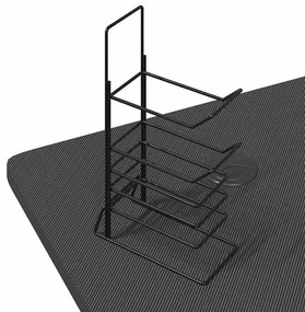 Secretária de gaming c/ luzes LED forma de Z 110x60x75 cm preto