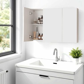 Armário de casa de banho de Parede com 3 portas 15 x 90 x 60 cm Branco