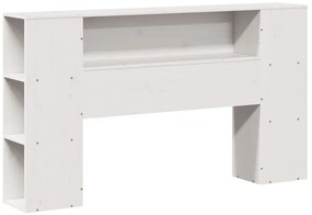 Cama com estante sem colchão 160x200 cm pinho maciço branco